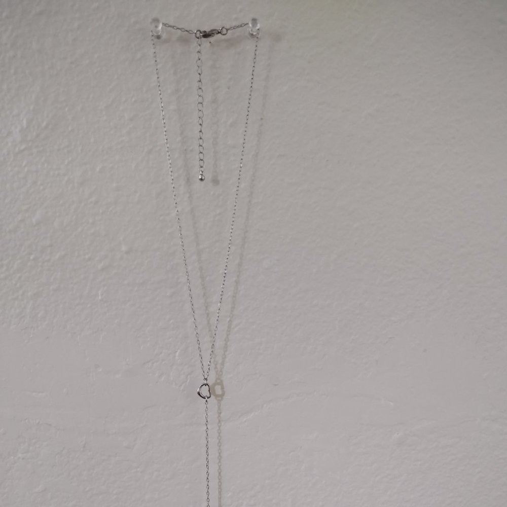 Long Silver 2-Heart Necklace